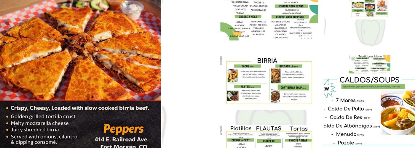Pepper's Menu