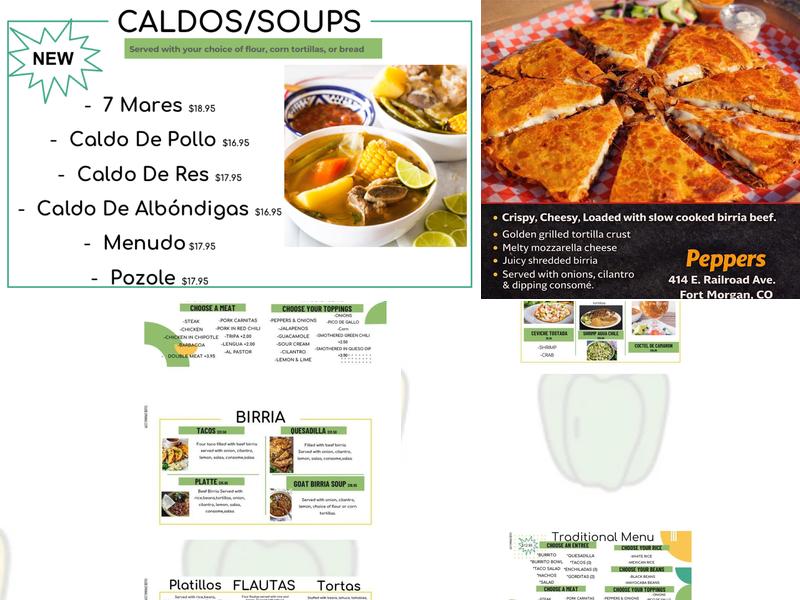 Pepper's Menu