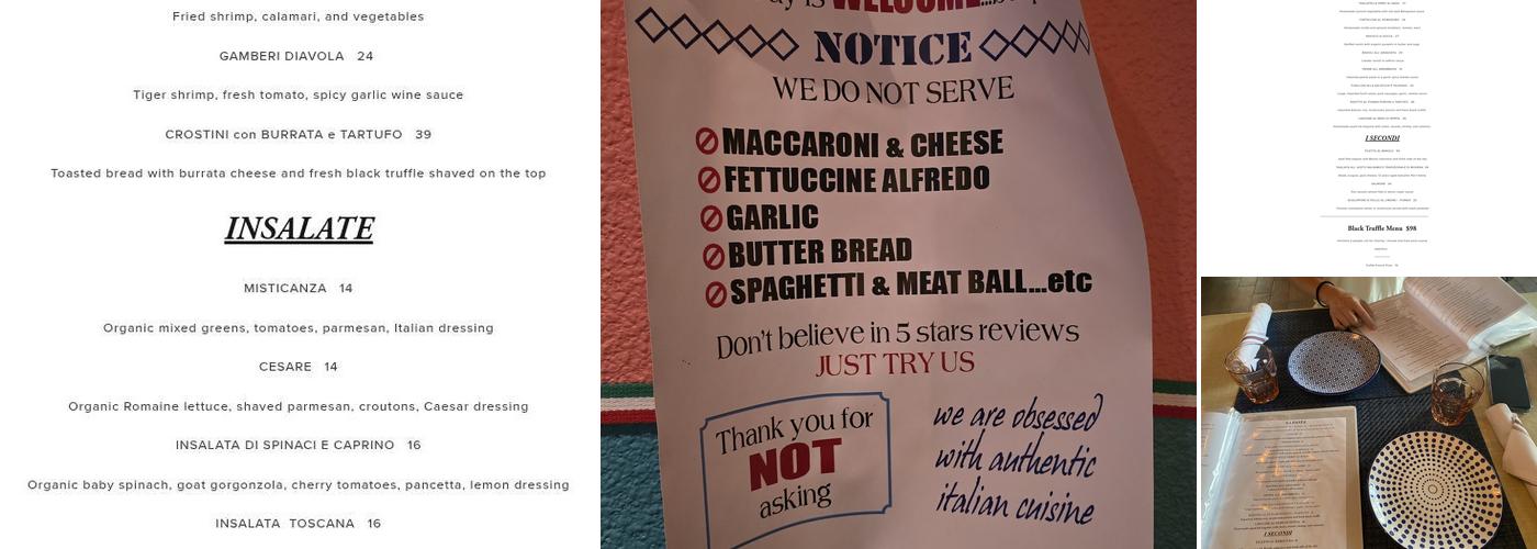 Casa Modena Menu