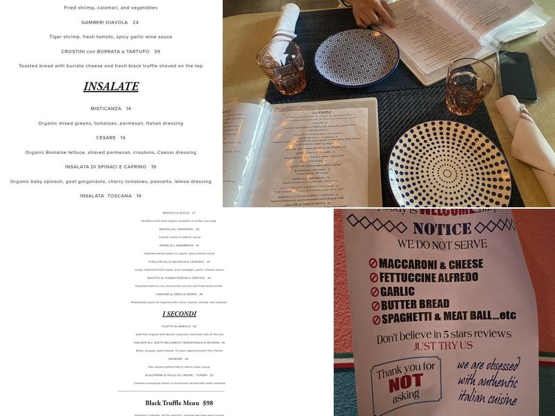 Casa Modena Menu