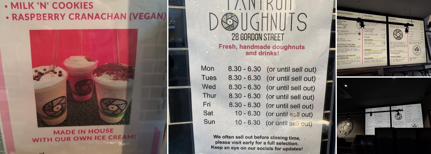 Tantrum Doughnuts Gordon Street Menu