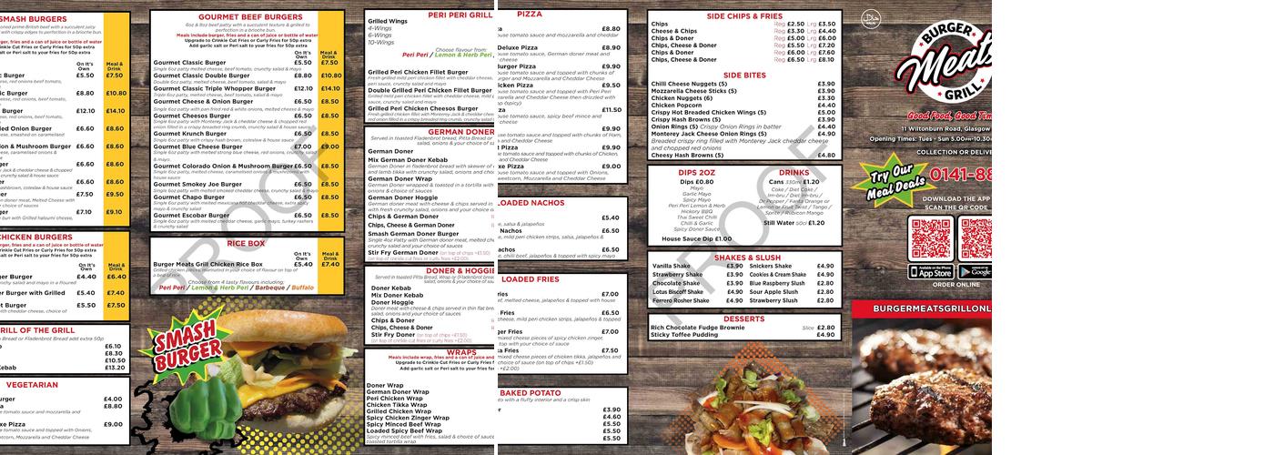 Burger Meats Grill Menu