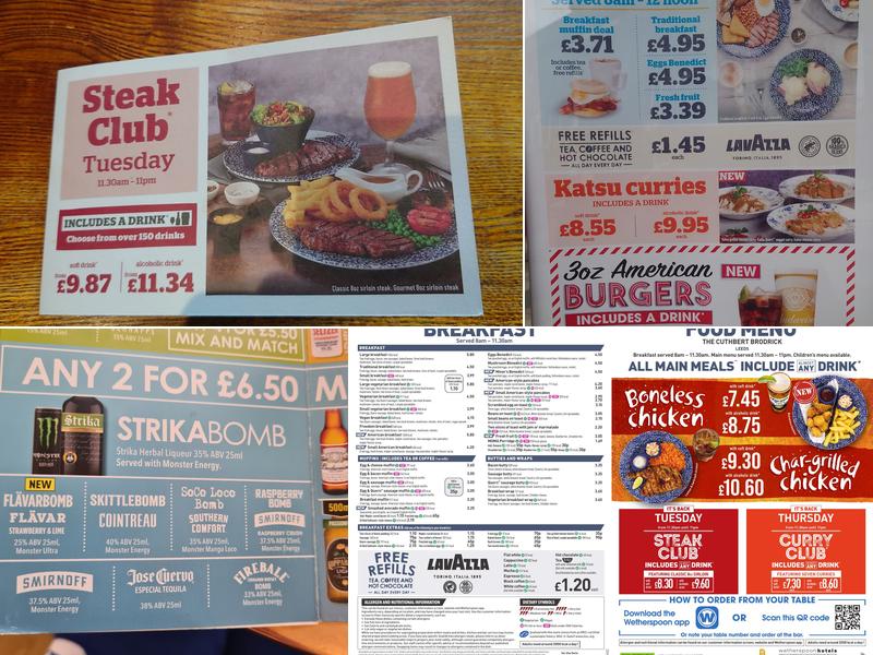 The Cuthbert Brodrick Menu