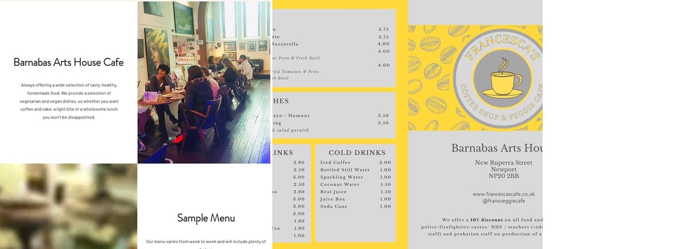 Barnabas Arts House and Cafe Menu