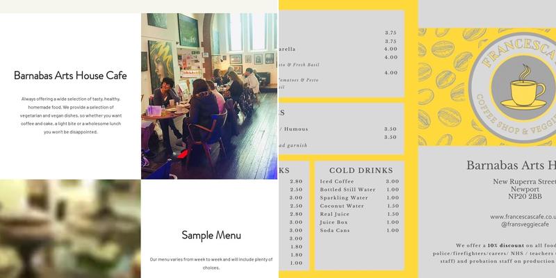 Barnabas Arts House and Cafe Menu
