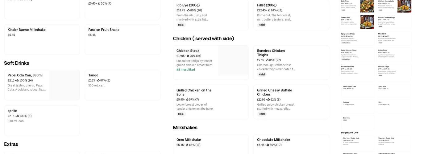 The sugar shack Menu