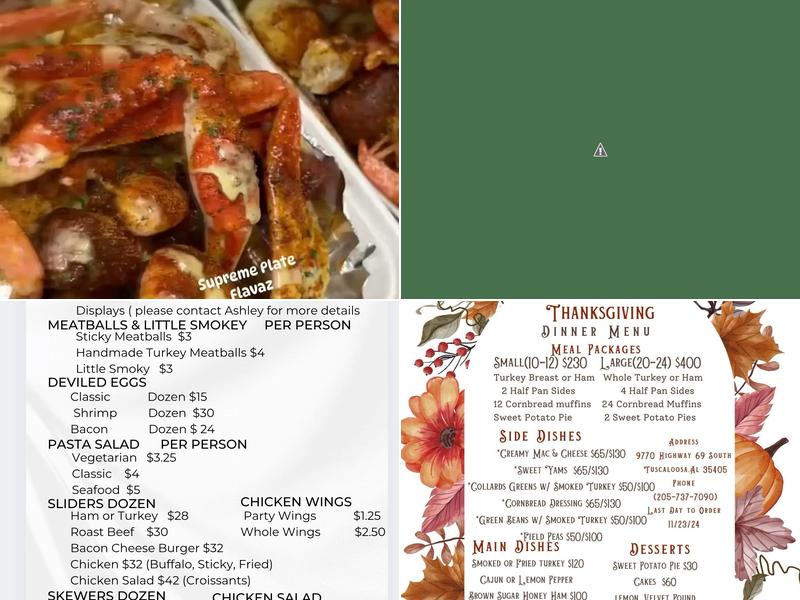 Flavaz Seafood & Soulfood Restaurant Menu