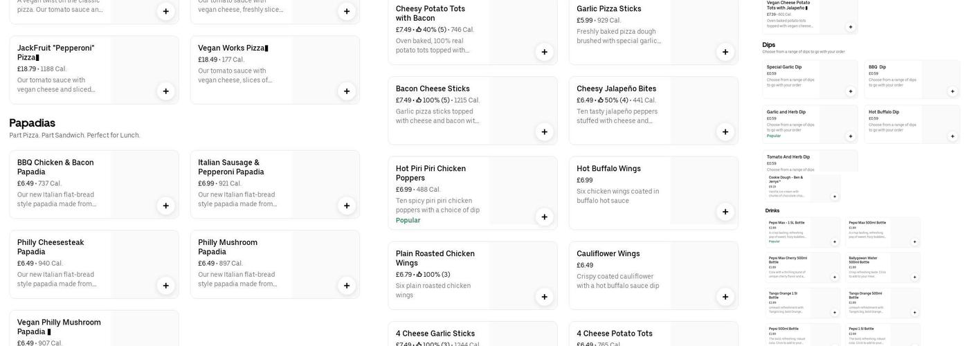 Papa Johns Pizza Menu