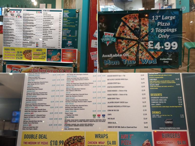 Pizza Phiroza Menu