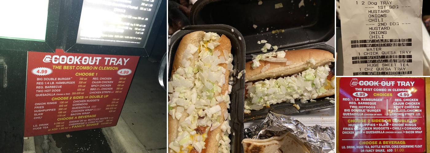 Cook Out Menu