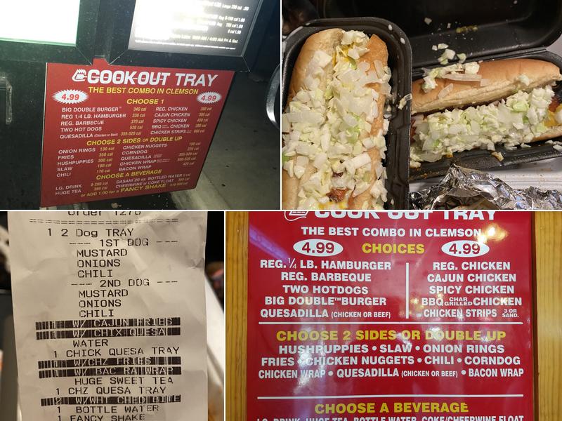 Cook Out Menu