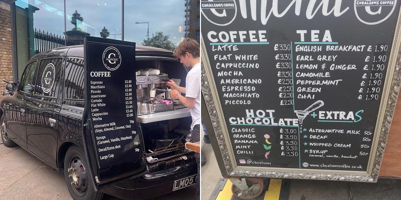 Chealsons Coffee Woolwich Menu