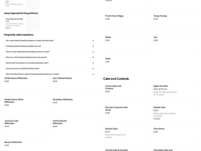 Forest hill food and wine Menu