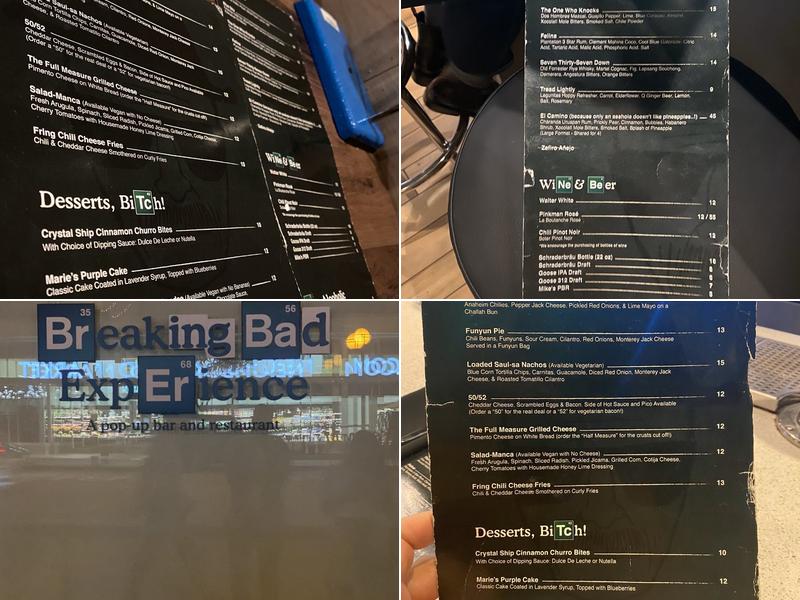 Breaking Bad Experience Menu