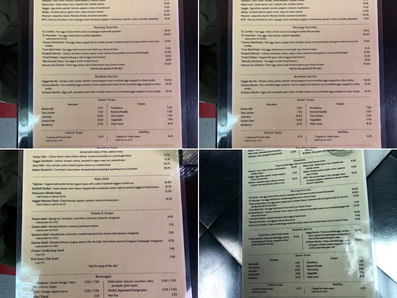 JC Breakfast & Lunch Menu