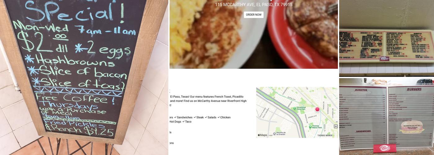 Hamburger Inn 2 Menu