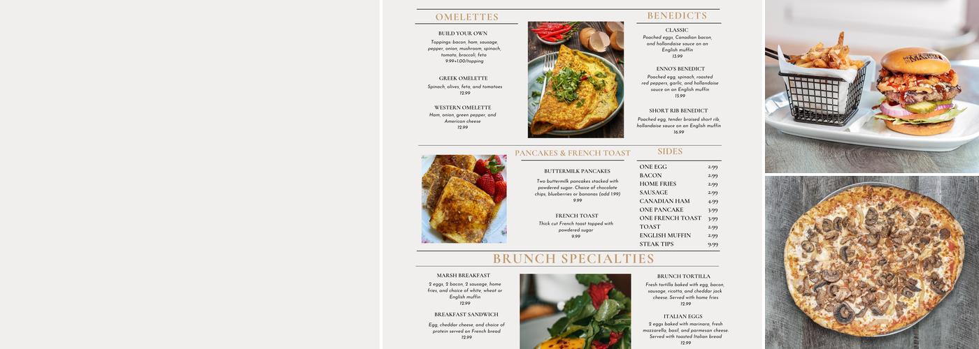 The Marsh Coal Fired Pizza Menu