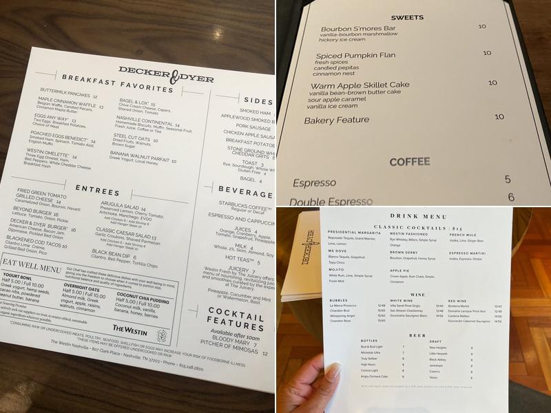 Decker & Dyer Menu