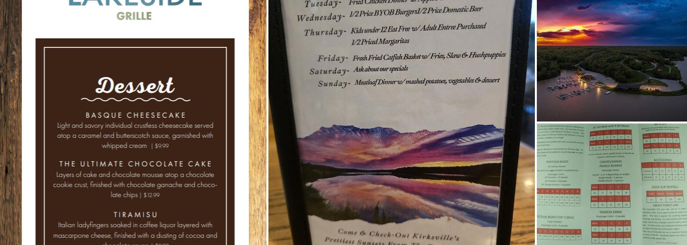 Lakeside Grille - Thousand Hills State Park Menu