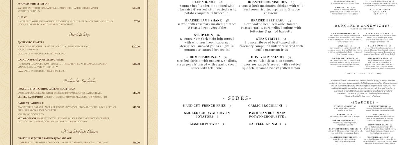 The Rathskeller Menu