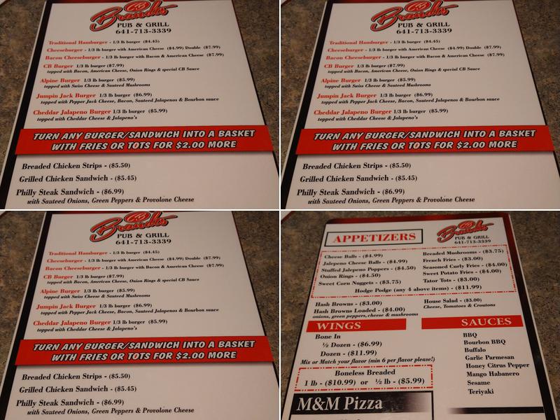 CB Brandt's Menu