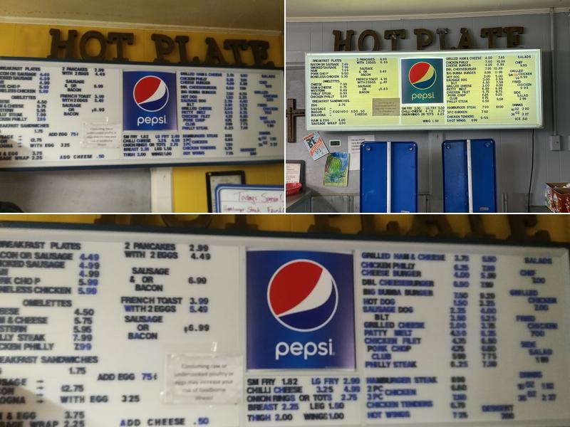 The Hot Plate Cafe Menu