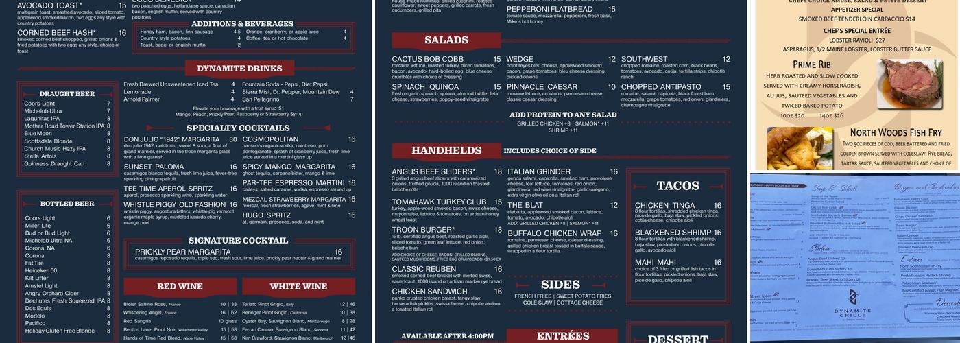 Dynamite Grille Menu