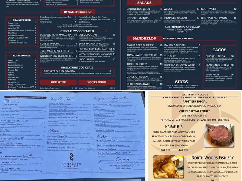 Dynamite Grille Menu