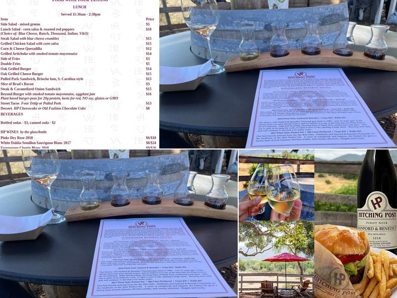 Hitching Post Wines Menu