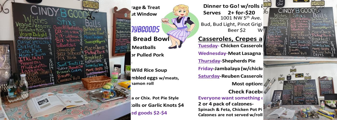 Cindy B Goods Menu