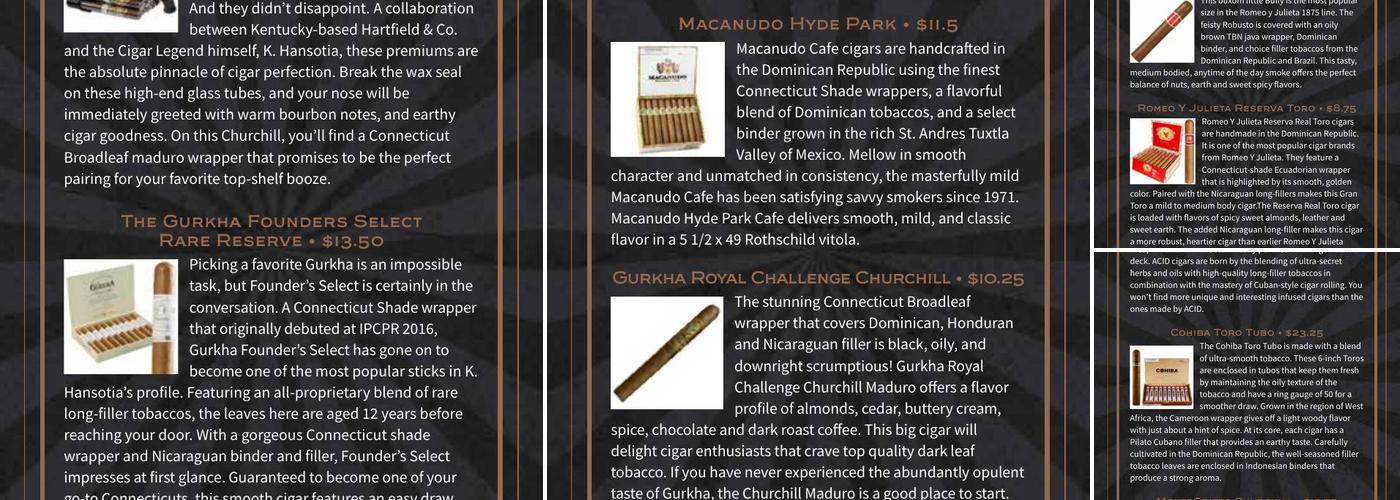 The Still House at Gervasi Vineyard Menu