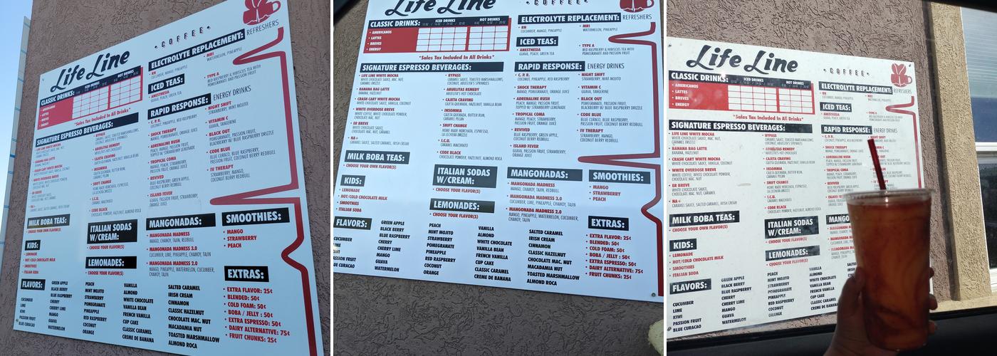 Lifeline Coffee LLC- East Pasco Menu