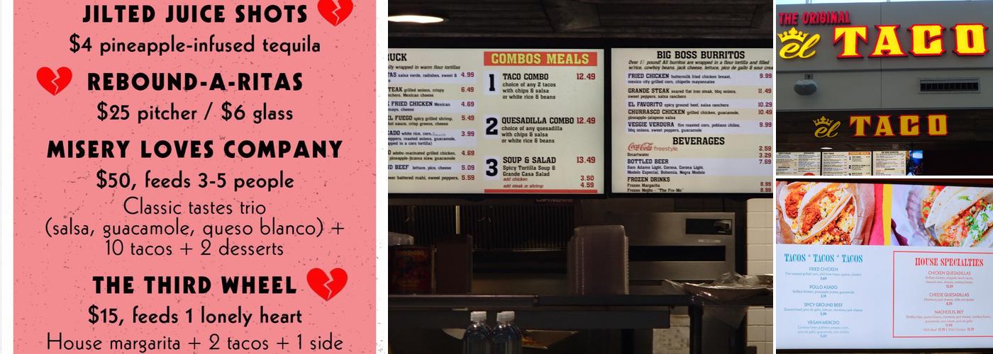 The Original El Taco Menu