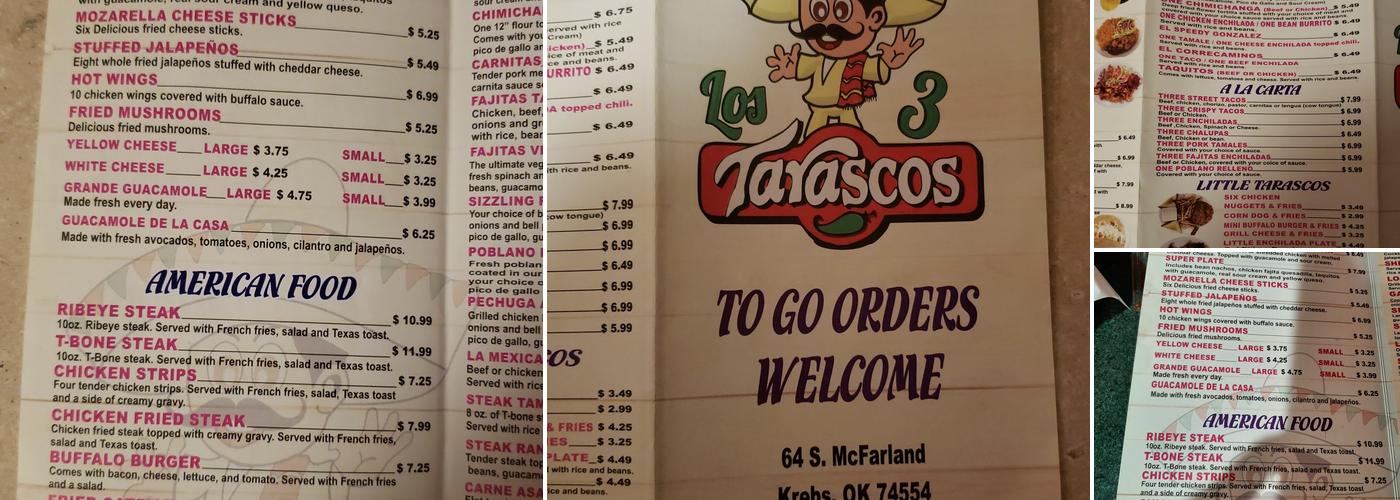 LOS 3 TARASCOS Menu