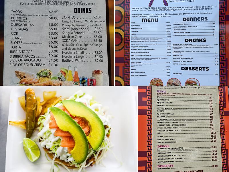 Azteca Taco Truck Menu
