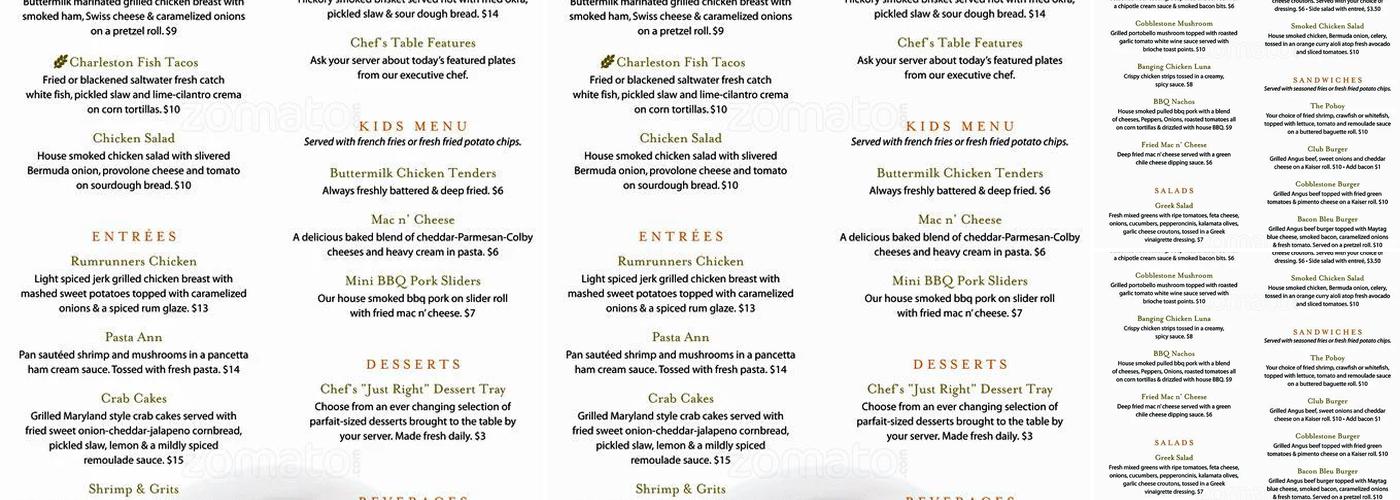 Alexander's at Cobblestone Park Menu
