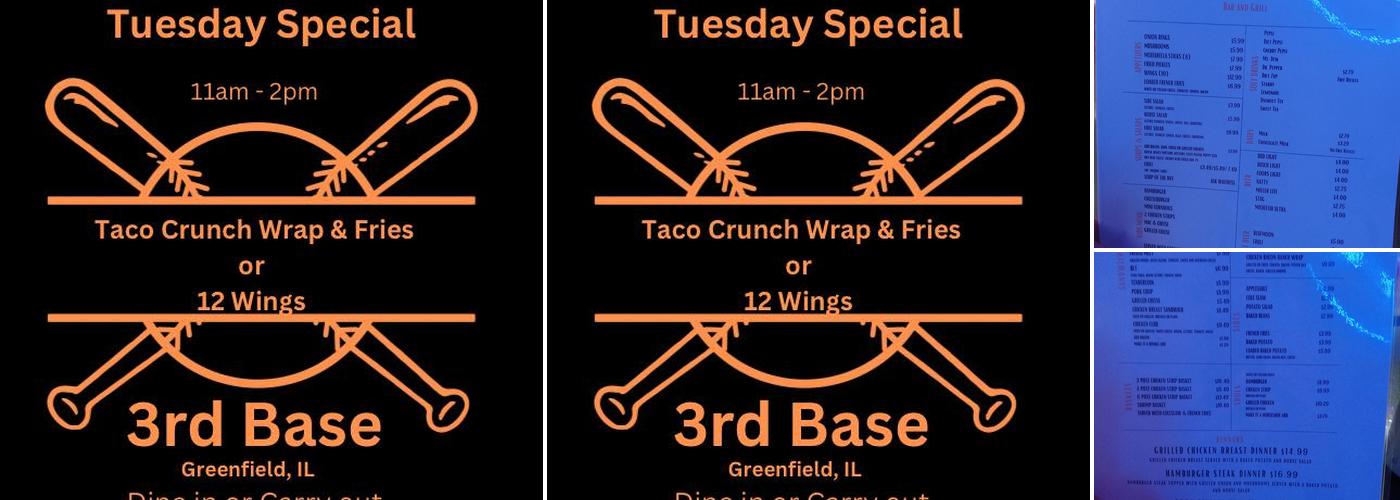 3rd Base Bar & Grill Menu