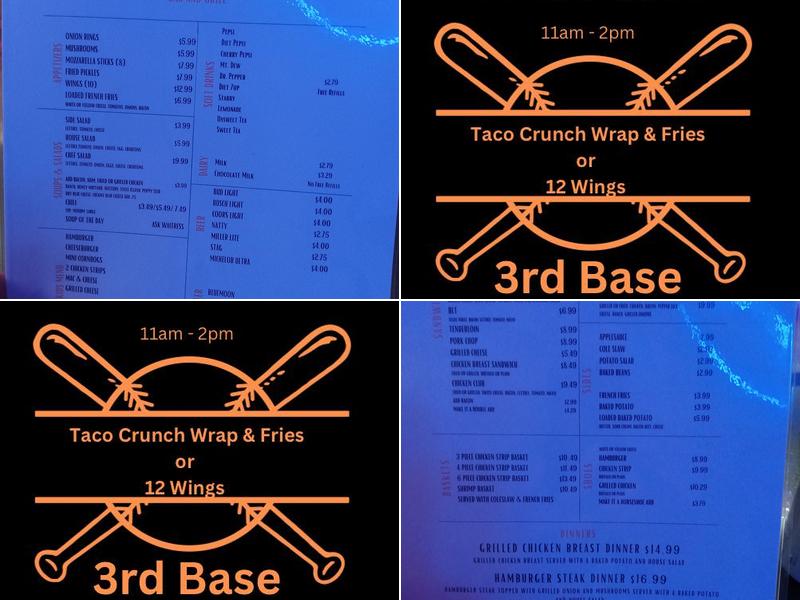3rd Base Bar & Grill Menu