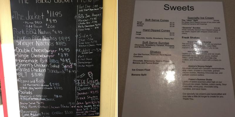Yellow Jackets Sweets N eats Menu