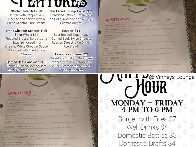 Vinney's Lounge Menu