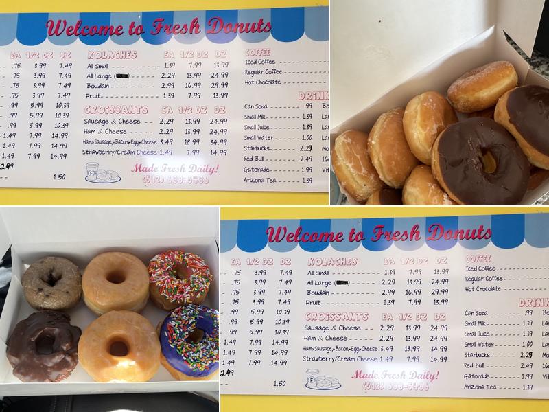 Fresh Donuts Menu