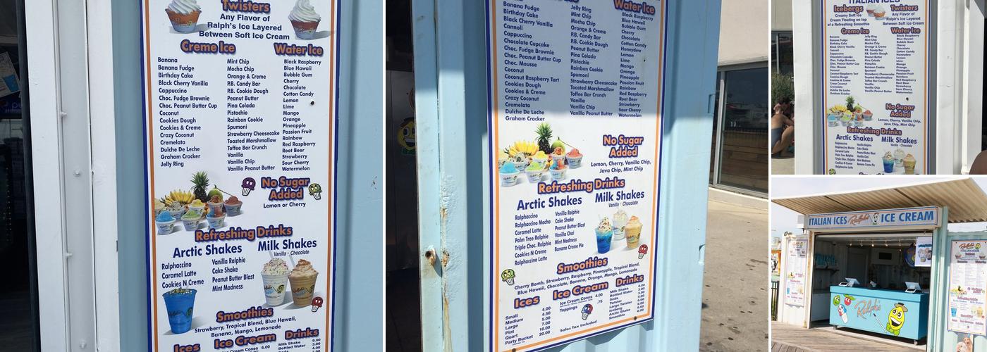 Ralph's Italian Ice Menu