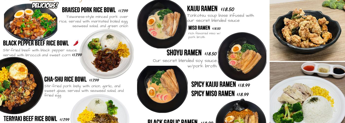 Kaiju Ramen & Curry Menu