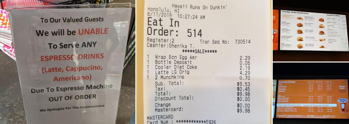 Dunkin' Menu