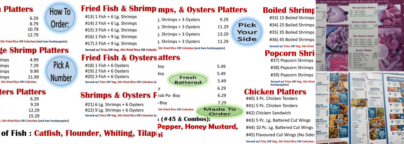 Atlantic Seafood Menu
