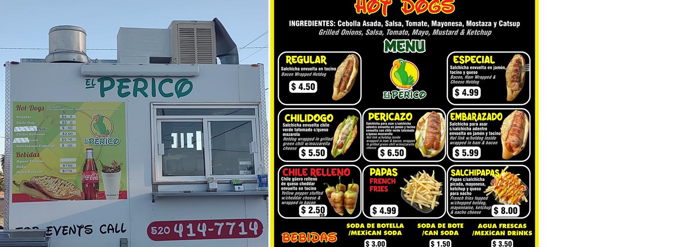 El Perico Hotdogs Menu
