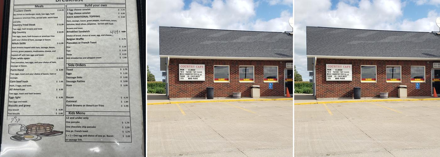 Country Cafe Menu