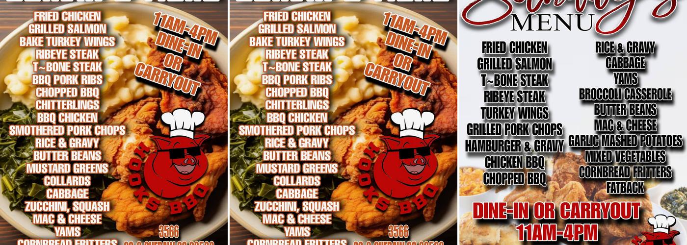 Hooks Bbq & Buffet Menu