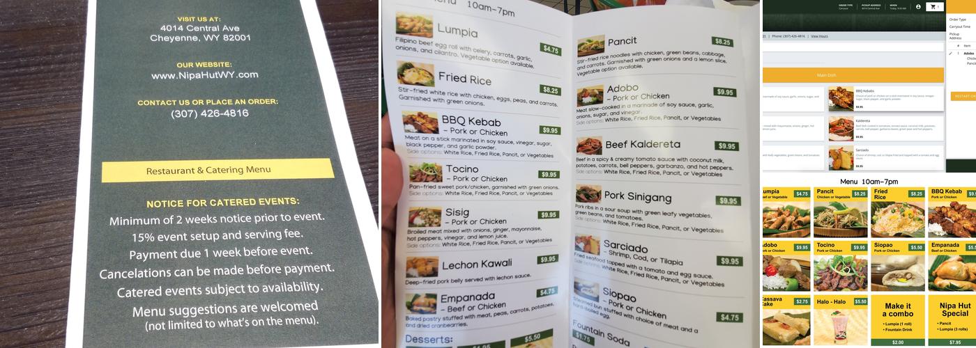 Nipa Hut Menu