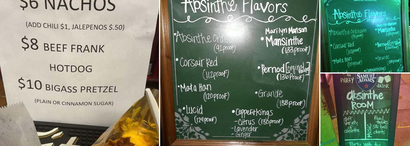 The Absinthe Room Menu